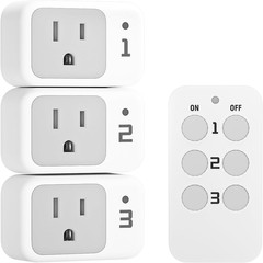 Remote Control Outlet, Electrical Light Switch, Plug in Wall Plug with On/Off S