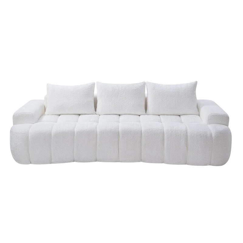 Oversized Curved Front Compressed Sectional Sofa 3-Seat No Assembly Required gallery