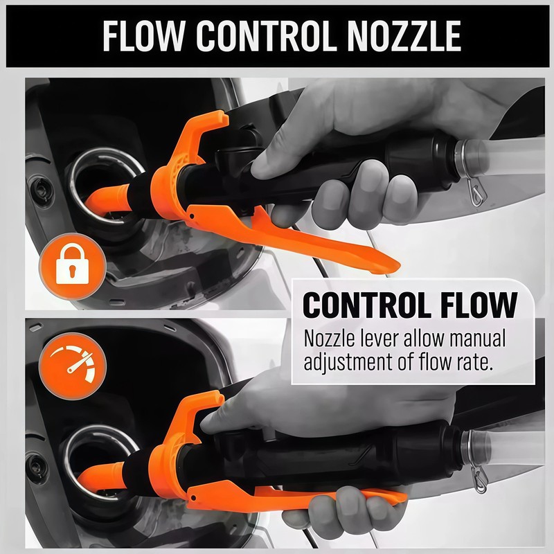Battery Powered Electric Fuel Transfer Siphon Pump Gas Oil Water Liquid 2.4 GPM gallery