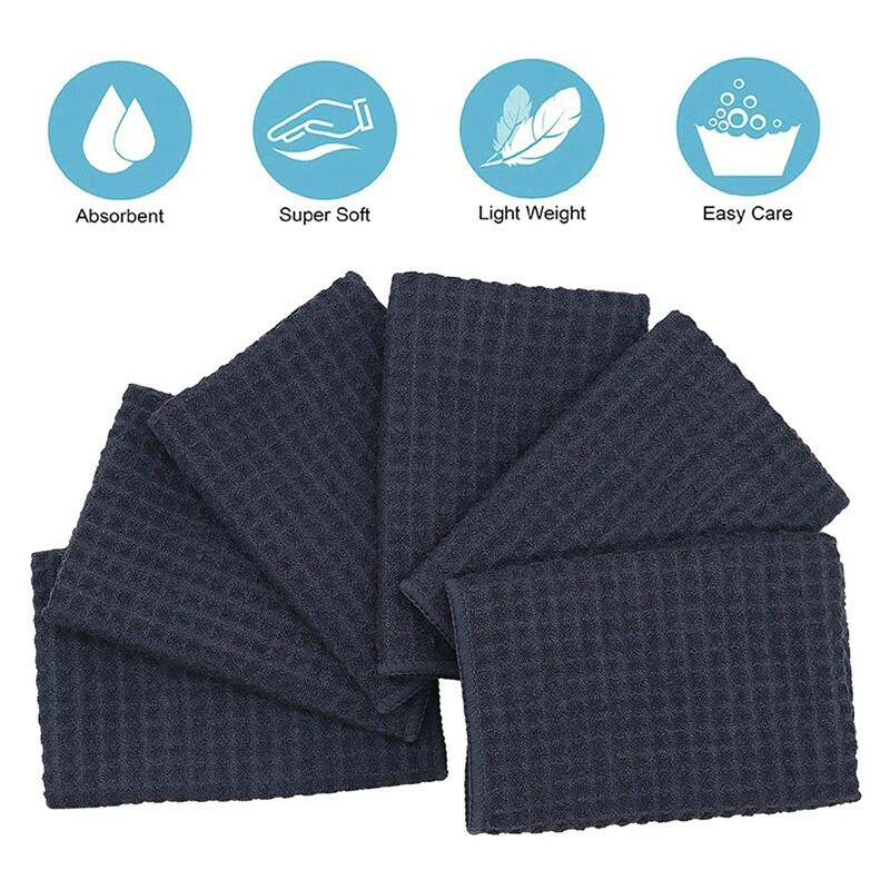 6 Pcs Waffle Weave Microfiber Drying Towel Auto Car Polish 16"x16" gallery