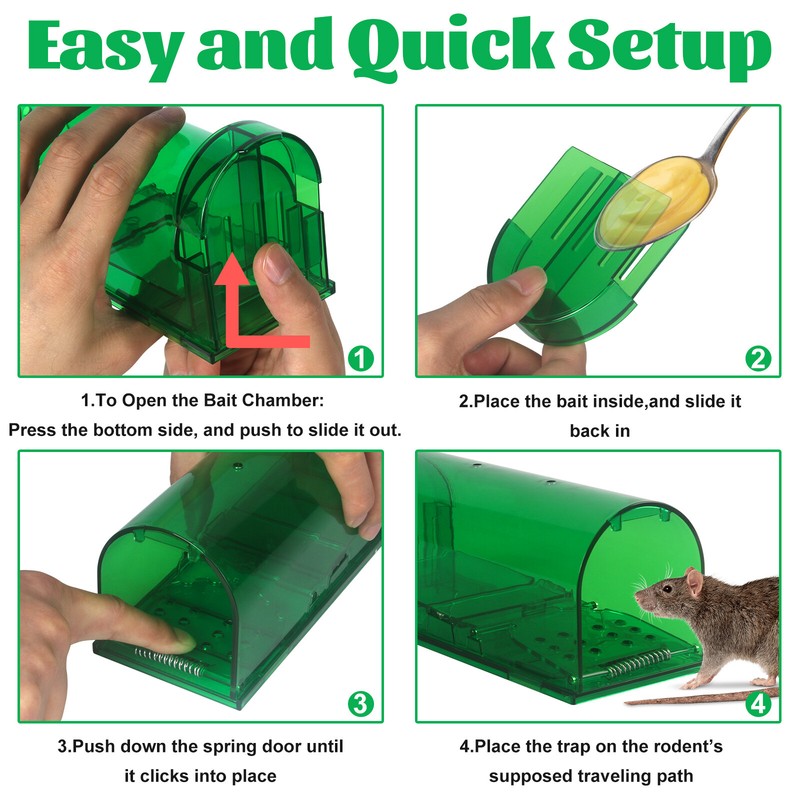 2 Pack Humane Mouse Traps Live Catch and Release Reusable Rat Traps Mousetrap gallery