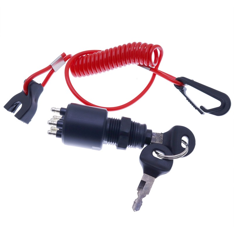 Replacement Johnson Evinrude Key Switch w/Lanyard 5005801 Push to Choke BRP OMC gallery