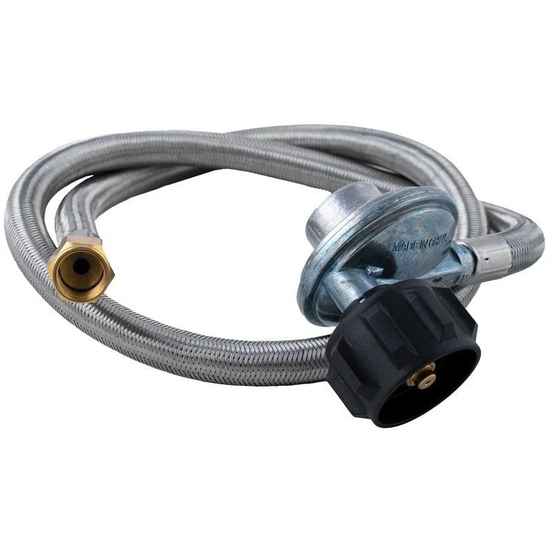 Heavy Duty 4' Braided Stainless Steel LP Propane Gas Hose w/ Regulator Free Ship gallery