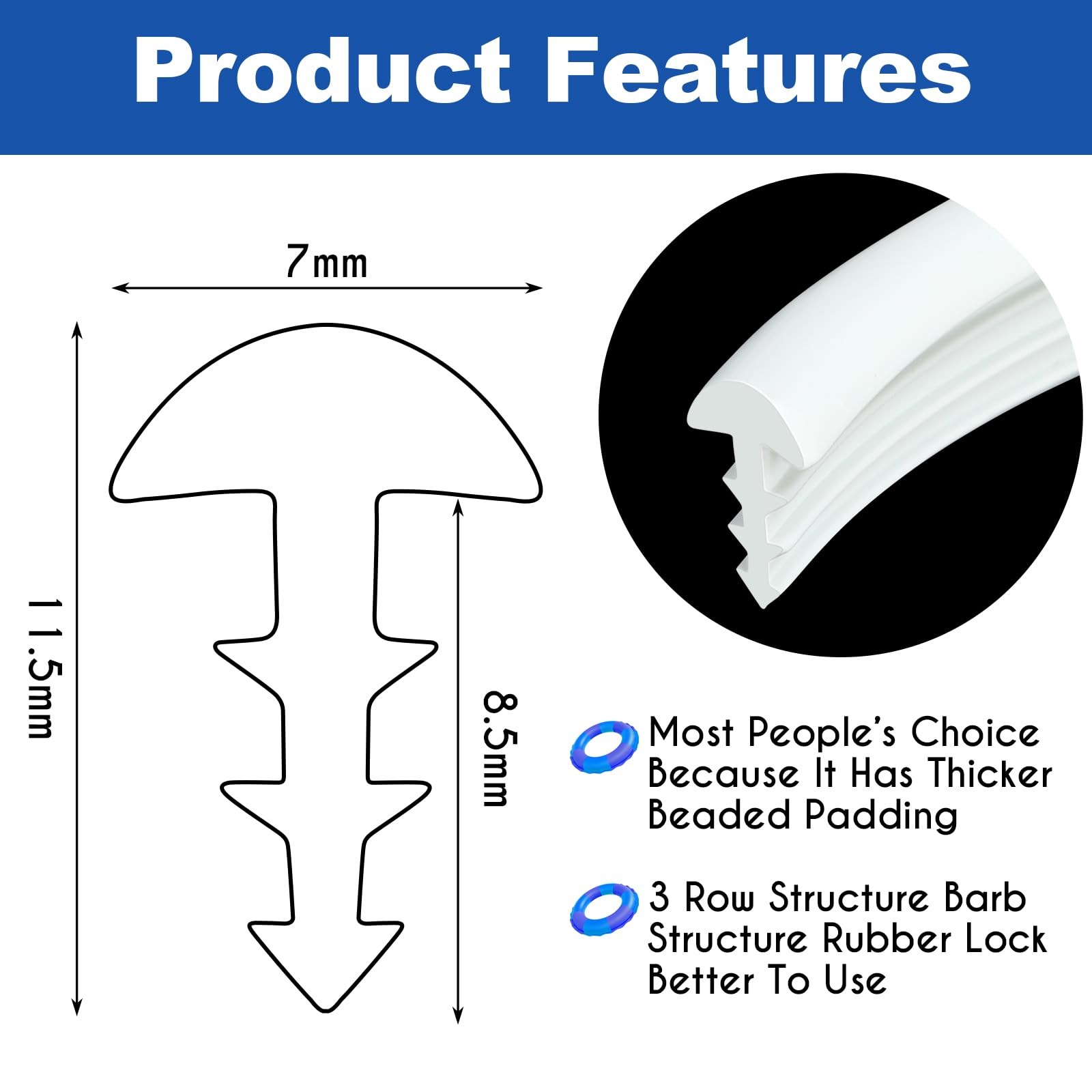 60 ft Swimming Pool Liner Lock Roll Pool Bead Lock White Pool Liner Bead Wedg... gallery