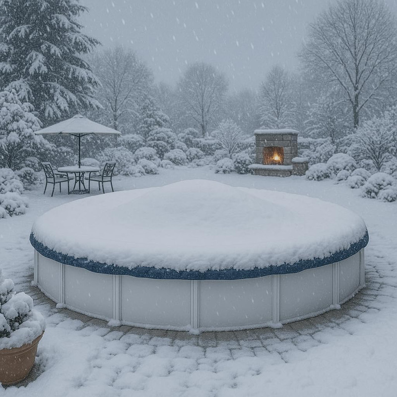 18’ Ft. round Pool Winter Cover for above Ground Pools - 8-Year Warranty, Cold a gallery