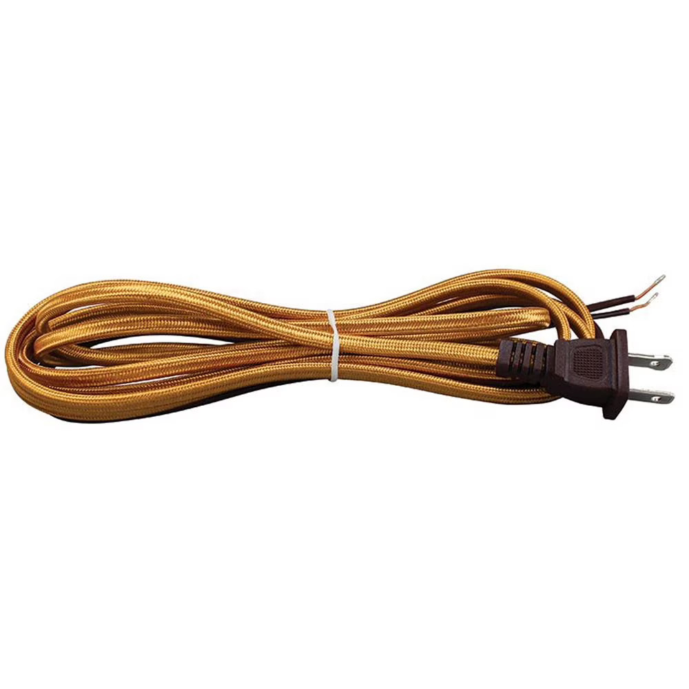 B&P Lamp 10 Feet Long Gold Parallel Rayon Covered Lamp Cord gallery
