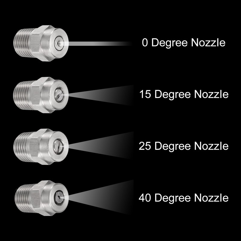 4Set Threaded Nozzle Tips with 1.07mm Orifice 1/4" Male NPT 25 Degree gallery