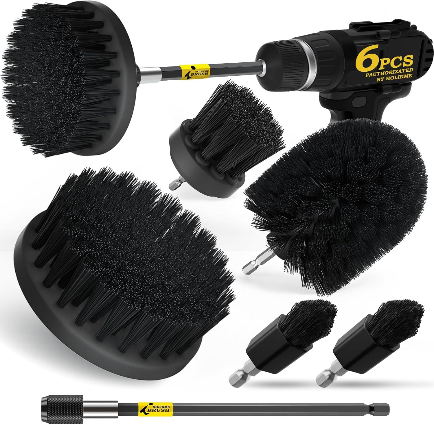 6Pack Drill Brush Power Scrubber Cleaning Brush Extended Long Attachment Set All gallery
