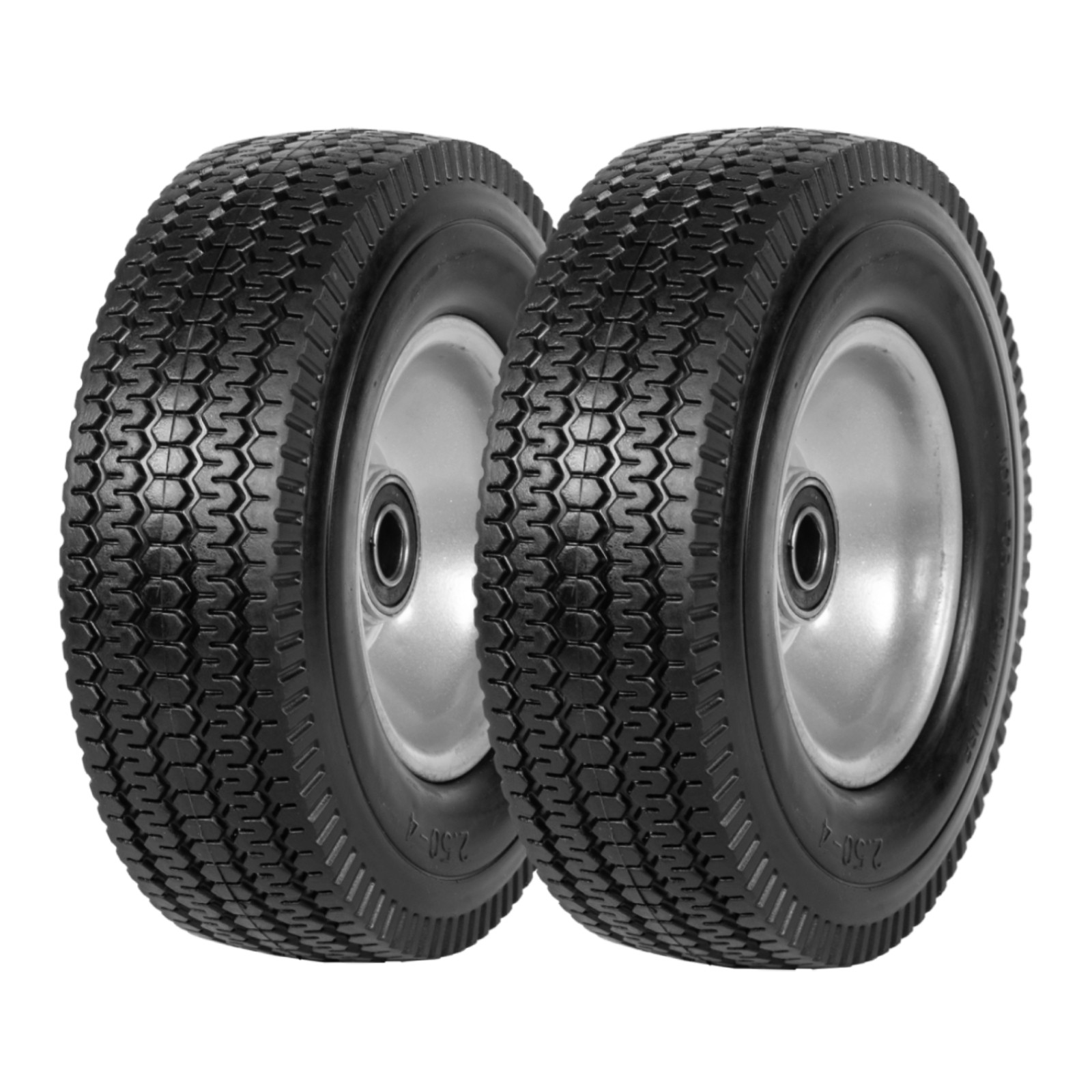 2pcs 8-Inch Solid Flat Free Tires and Wheels 2.50-4 for Hand Truck Garden Cart gallery