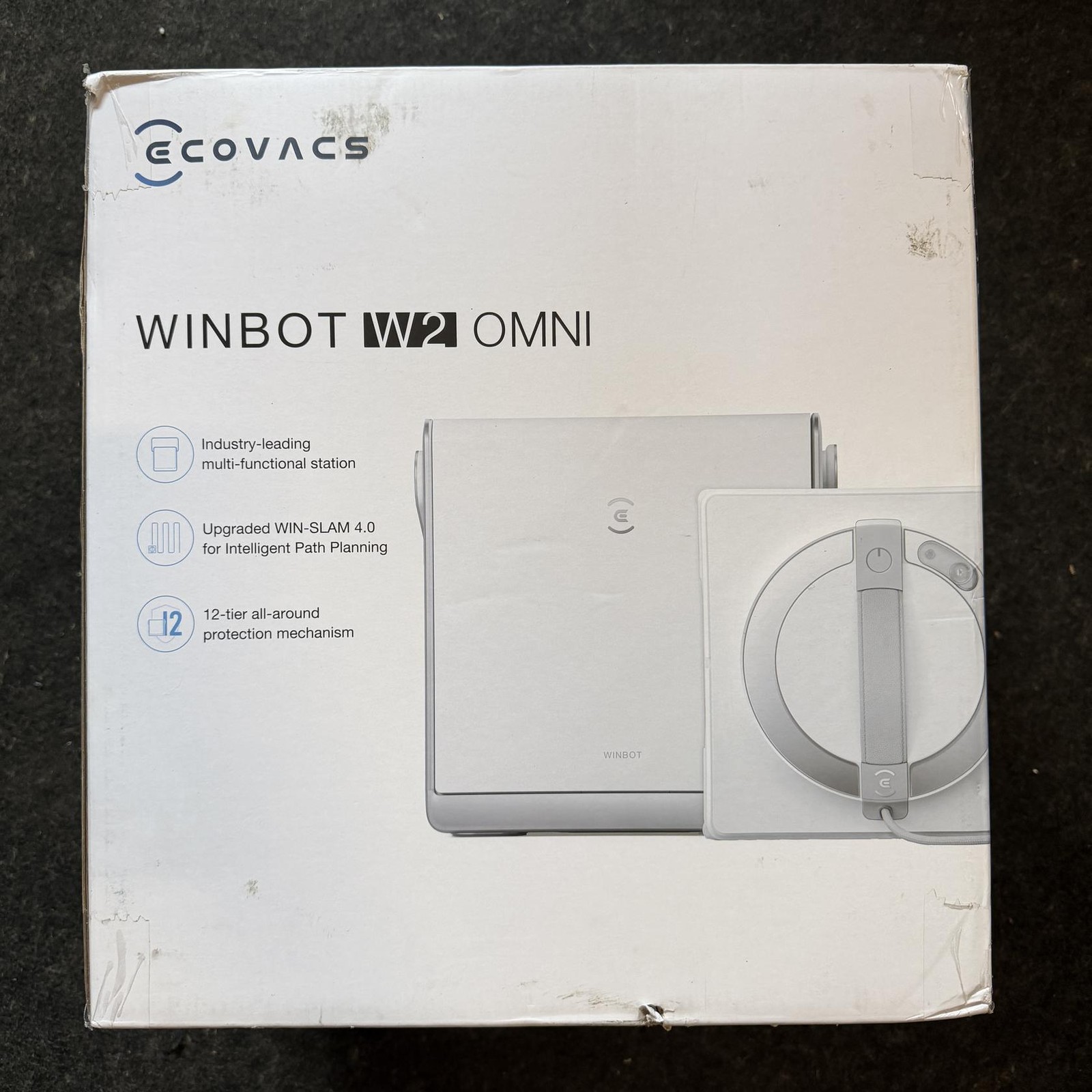ECOVACS WINBOT W2 OMNI Window Cleaning Robot, Portable Docking Station - White gallery