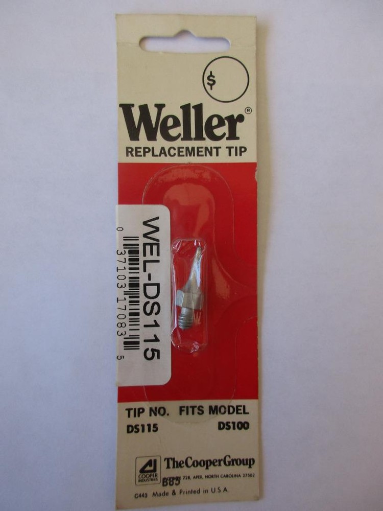 (1 ea) WELLER DS115 Threaded Tiplets Tip for DS100 Desoldering Tool Made in USA