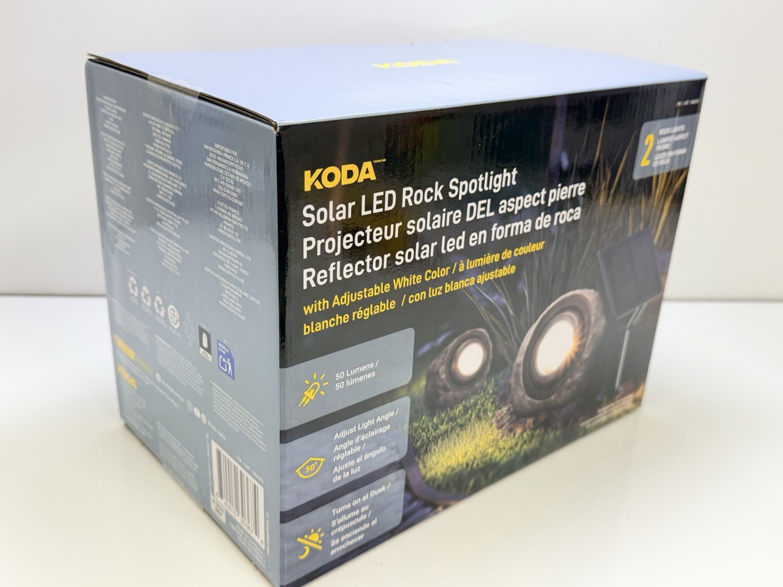 KODA Solar LED Rock Spotlight Set, 2-Pack 25LM Faux Stone Landscape Accent Light gallery