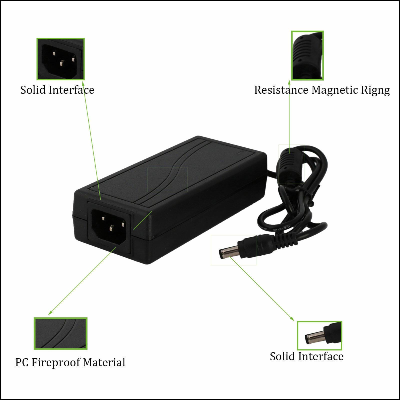 12V 5A 5 AMP 60W DC Power Supply Adapter Transformer LED Strip CCTV PC 5050 USA gallery