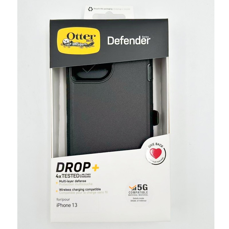 OtterBox Defender Case with Holster Case for iPhone 13 & iPhone 14, Black Case