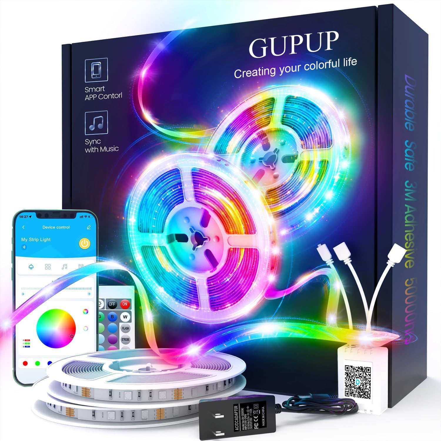 LED Lights Strip 100 FT, LED Lights for Bedroom 100Ft, RGB Rope Light for Room, gallery