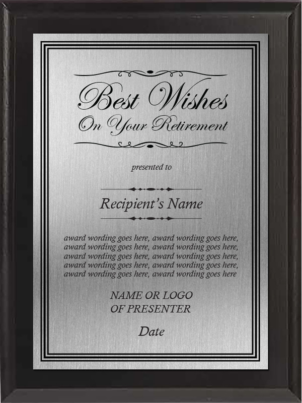 Custom Retirement Plaque – Personalized Employee Recognition Gift – Wood/Metal gallery