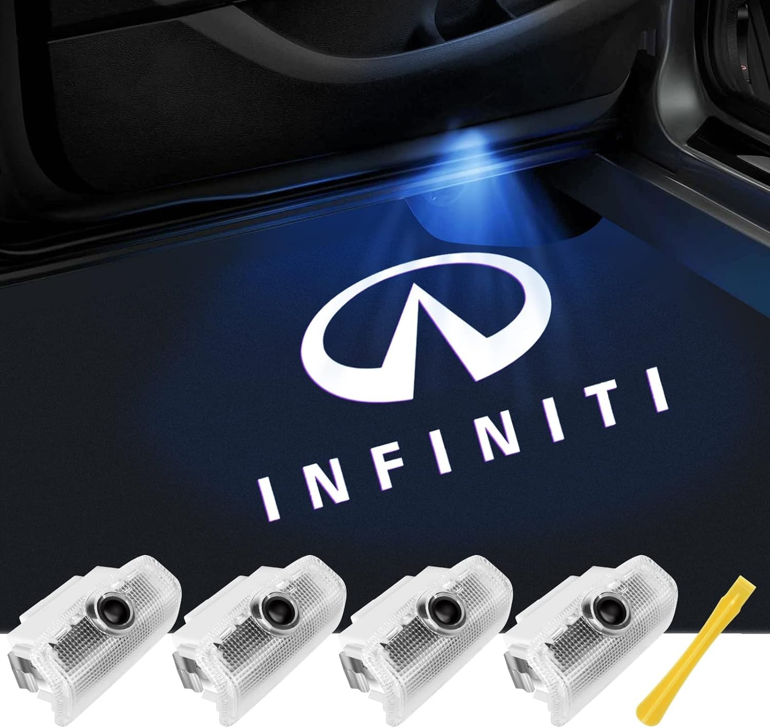 No Fade Car Door Lights Logo Compatible with Infiniti, LED Welcome Lights Access gallery