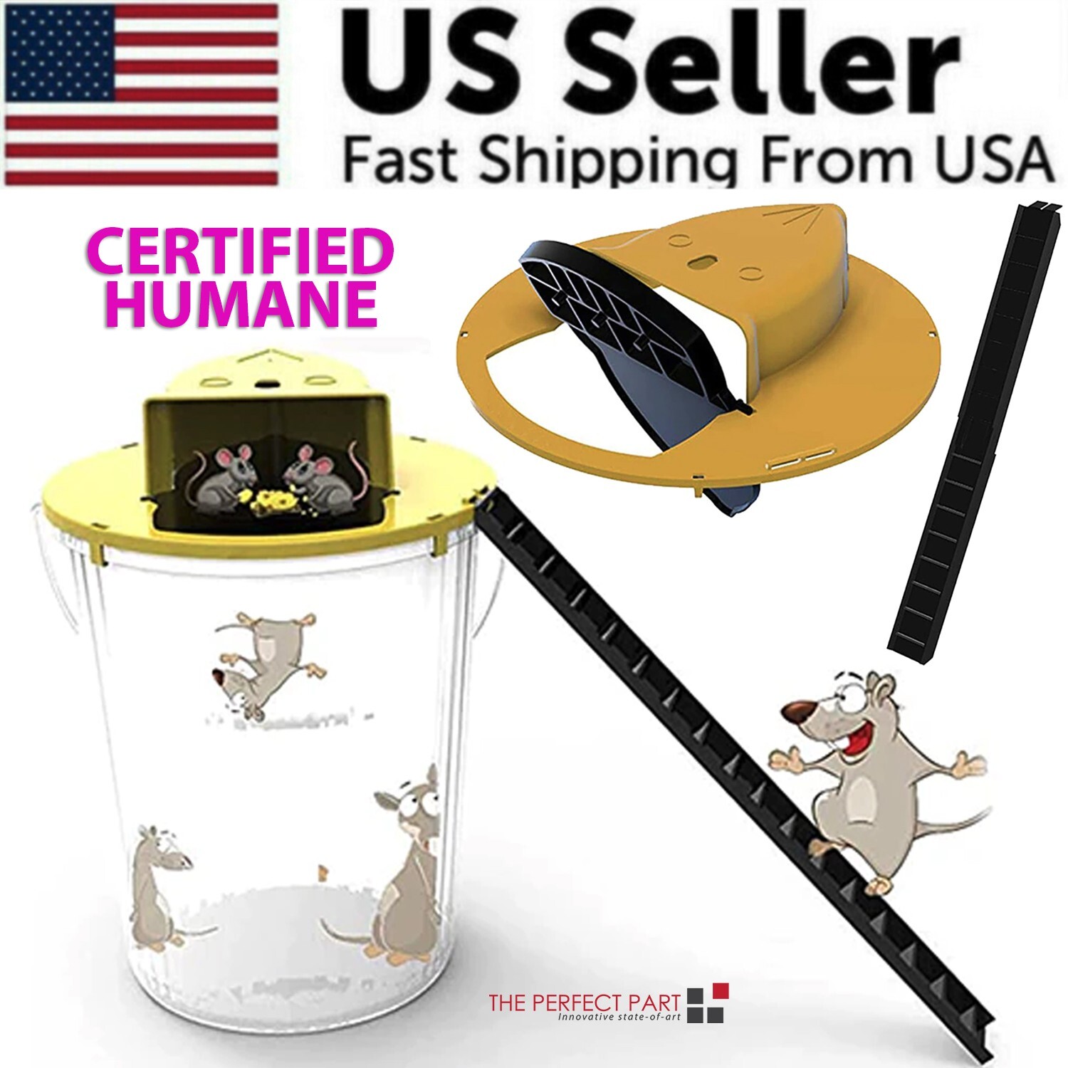 Mouse Rat Trap Flip & Slide Mouse Trap Bucket Catcher Mousetrap Slide Bucket Lid gallery