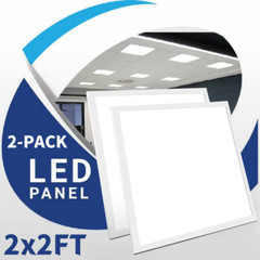 2 Pcs 2x2FT LED Flat Panel Light 45W 5000K Daylight Troffer Drop Ceiling Light