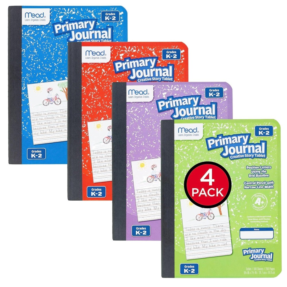 Primary Journal Notebook, 100 Sheets, Grades K-2