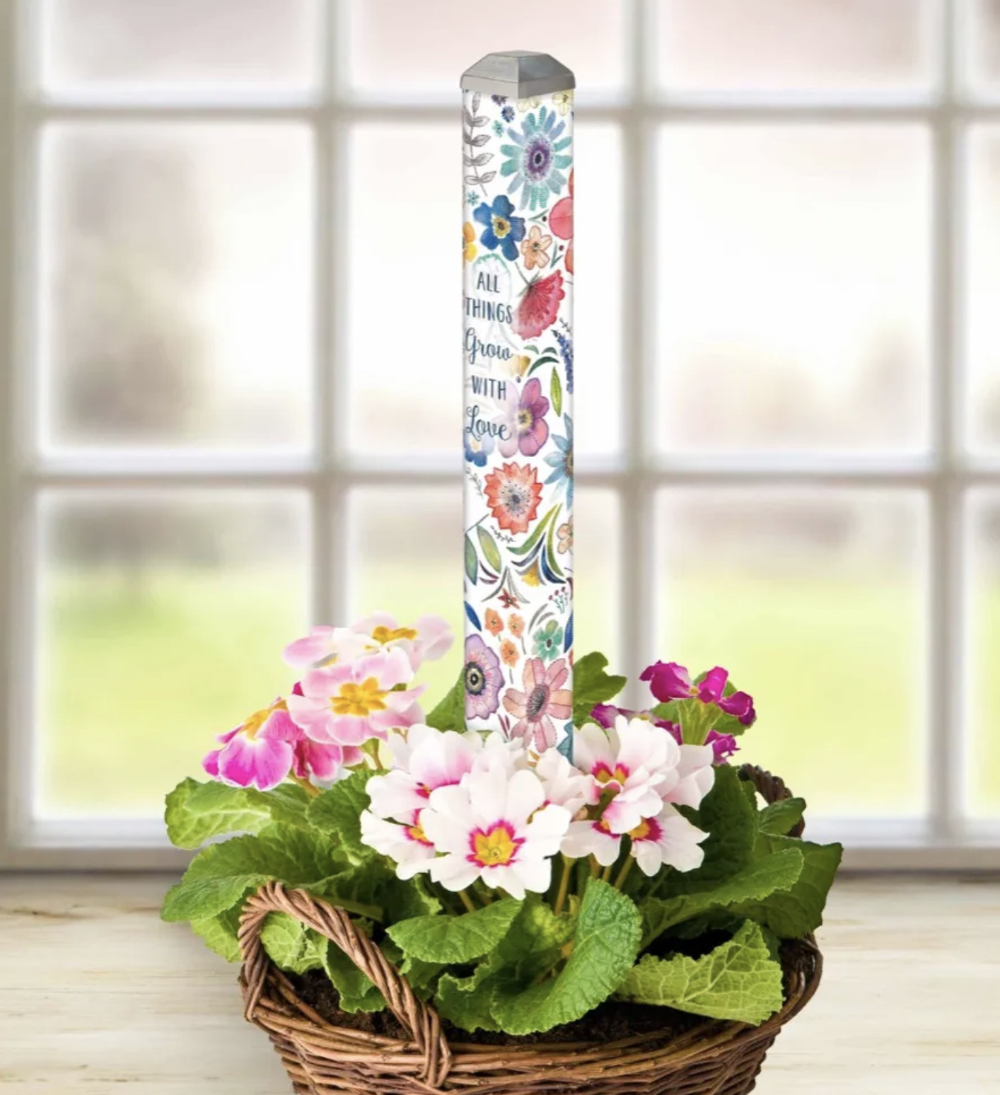 ALL THINGS GROW WITH LOVE 16" MINI ART POLE Gift Plant Post NEW Studio M PL16002 gallery