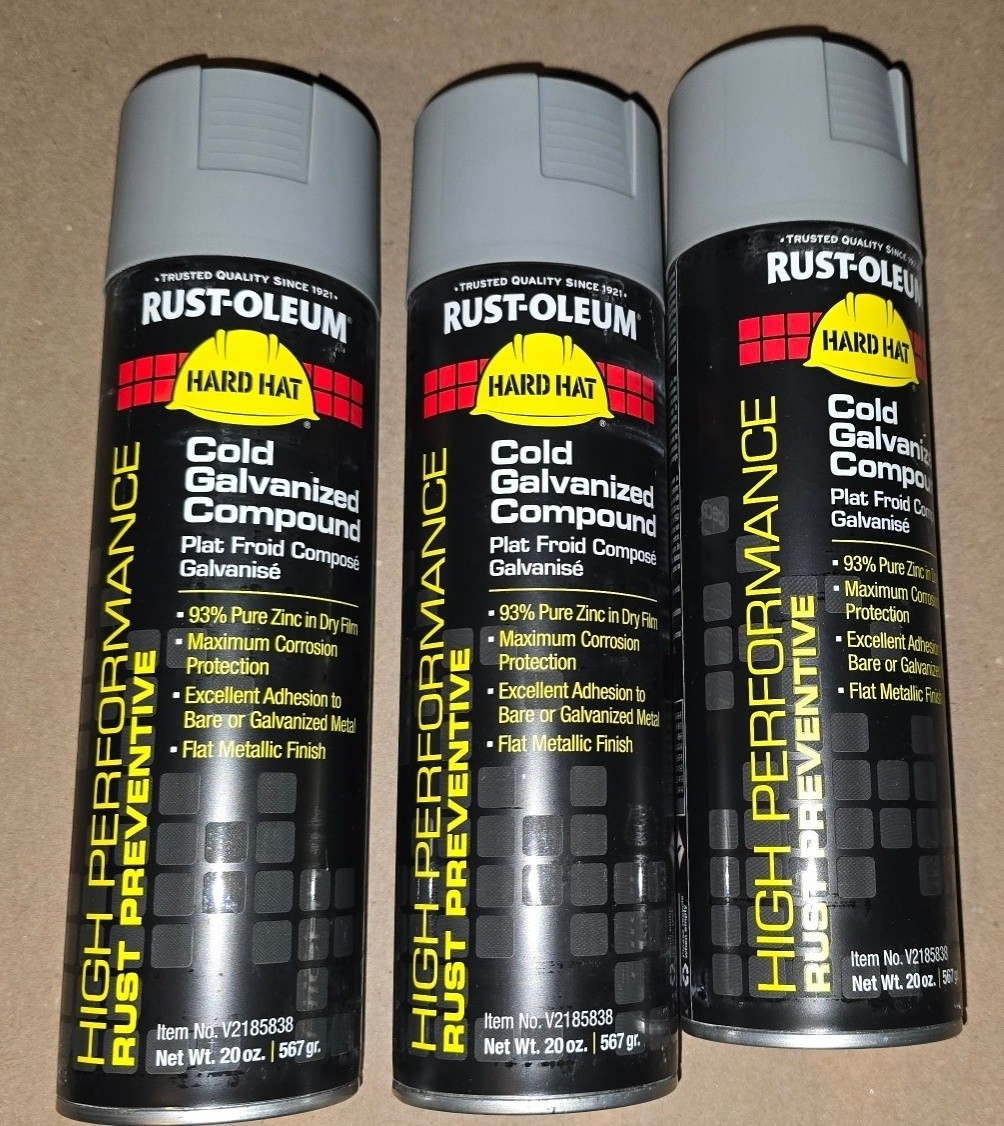 3 Pack Rust-Oleum Hard Hat Cold Galvanized Compound 93% Zinc Spray Paint 20oz gallery
