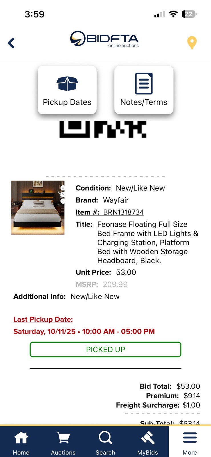 Feonase Full Size Floating Bed Frame with Charging Station and Led Lights, Black gallery