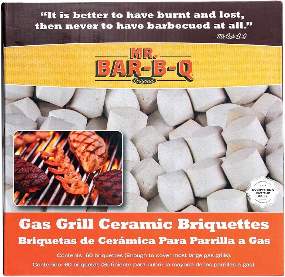 60 Count Ceramic Briquettes, Self Cleaning Ceramic Gas Grill Briquettes, Reduce