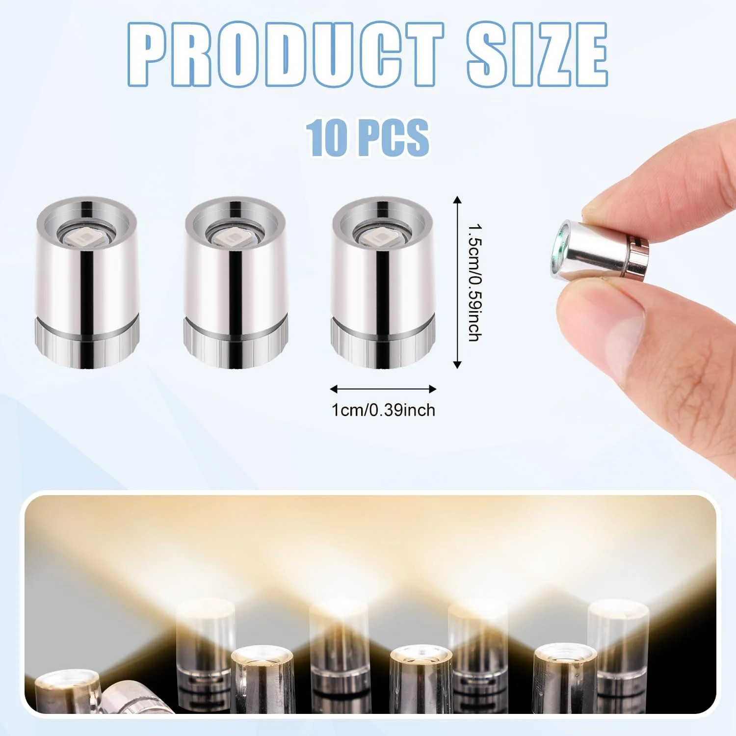 10pcs LED Mini Lights, Small Led Lights for Dollhouse Silver Plastic Battery Inc gallery