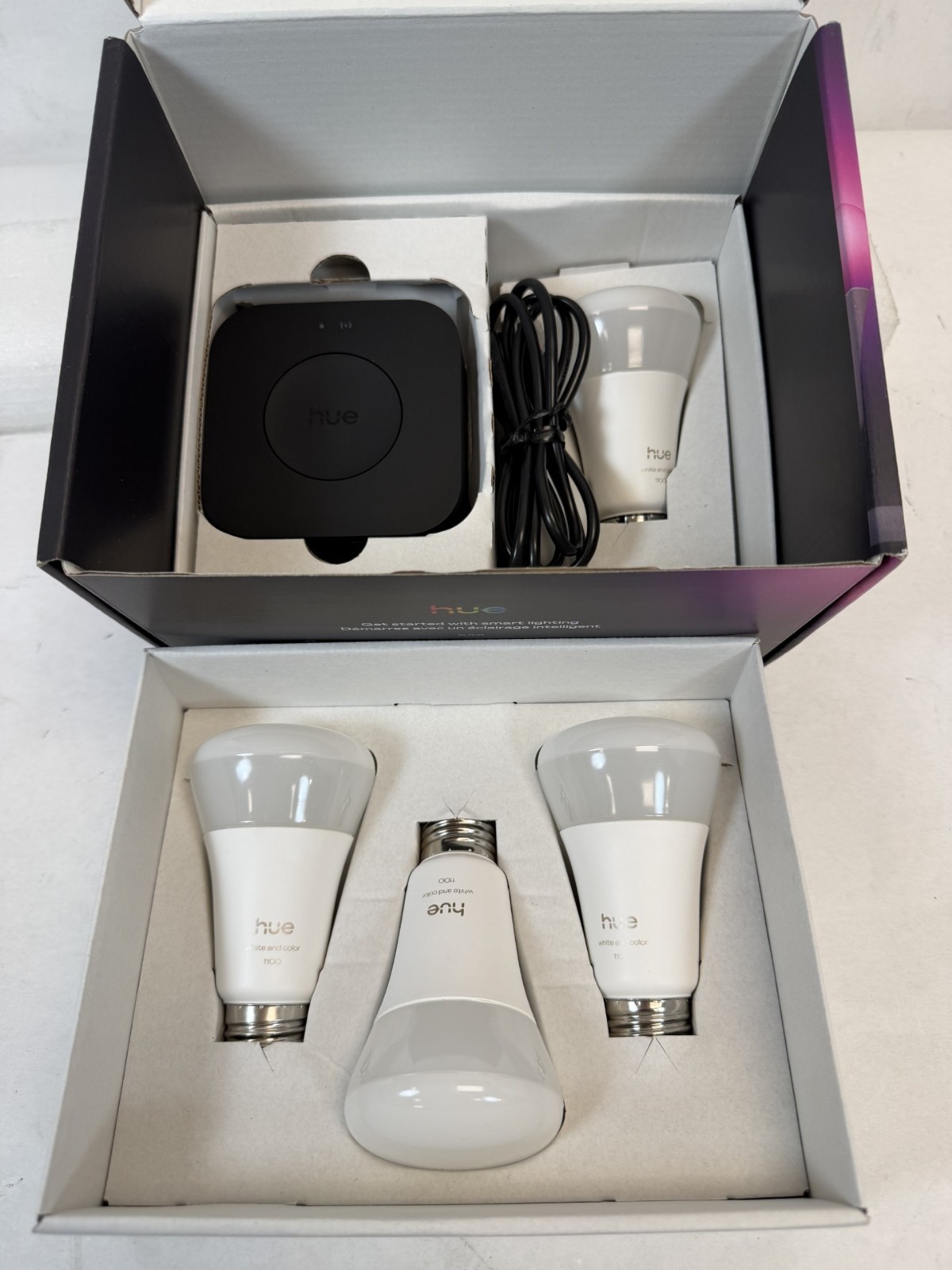 Philips Hue Starter Kit, Bridge Pro with 4x A19 E26 Smart Mulitcolor Bulbs gallery