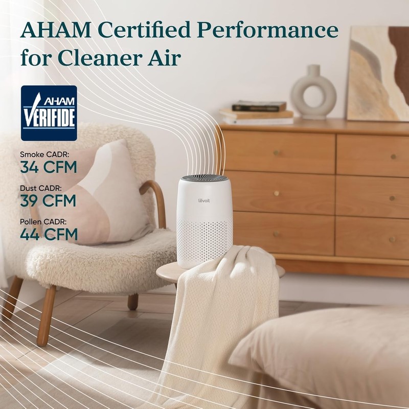 LEVOIT Air Purifiers for Bedroom Home Dorm, AHAM Verified, 3-in-1 Filter Cleaner gallery