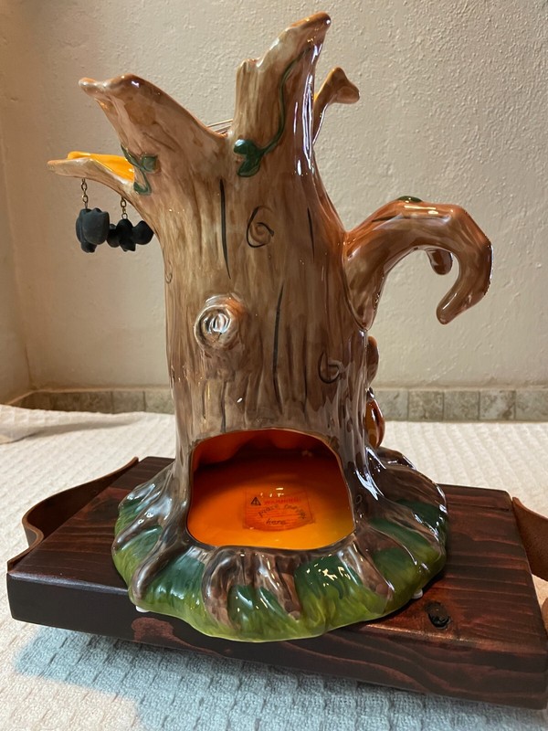 Cracker Barrel Halloween Haunted Tree Candle Holder Luminary Large Ceramic w/Box gallery