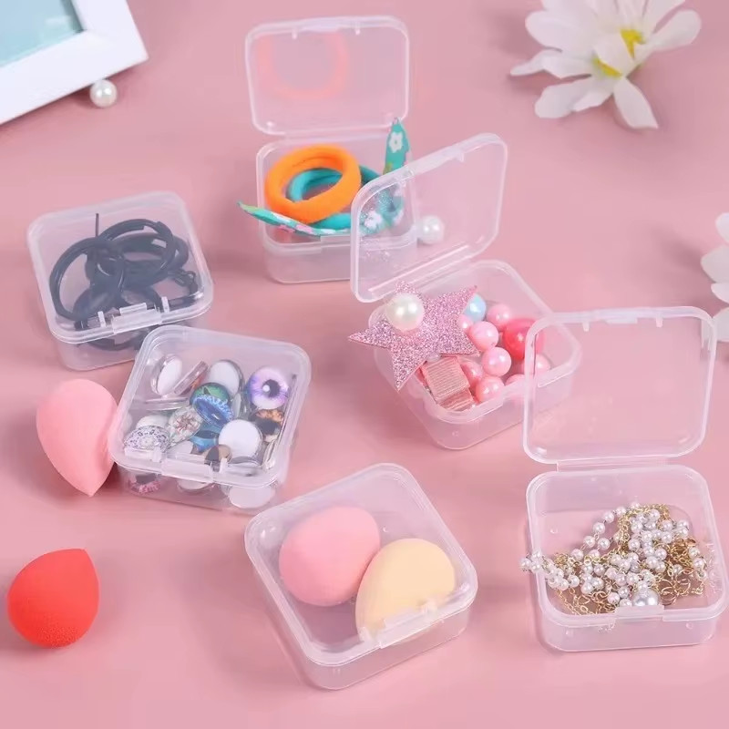 60/6PCS Mini Storage Box Transparent Plastic Jewelry Storage Box Container Porta gallery