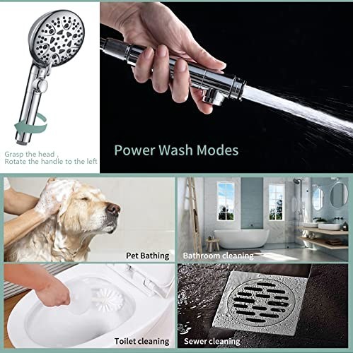 Handheld Shower Head 8 Spray Settings 79 Inch Hose High Pressure with On Off gallery