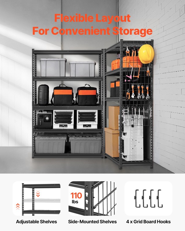 UimosoStorage Shelves 5 Tier Adjustable Heavy Duty Garage Shelving Unit 2500 lbs gallery
