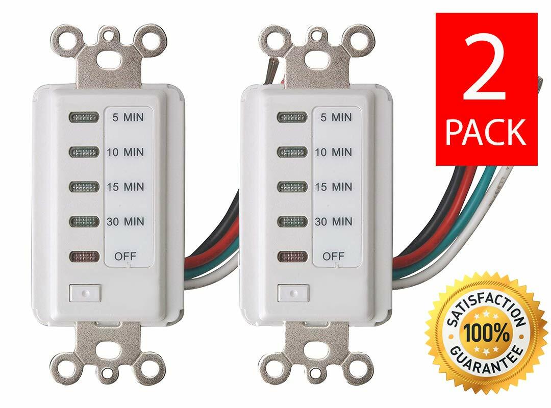 2 Teklectric Bathroom Fan Auto Shut Off Switch Timer 30-15-10-5 Minute Countdown gallery