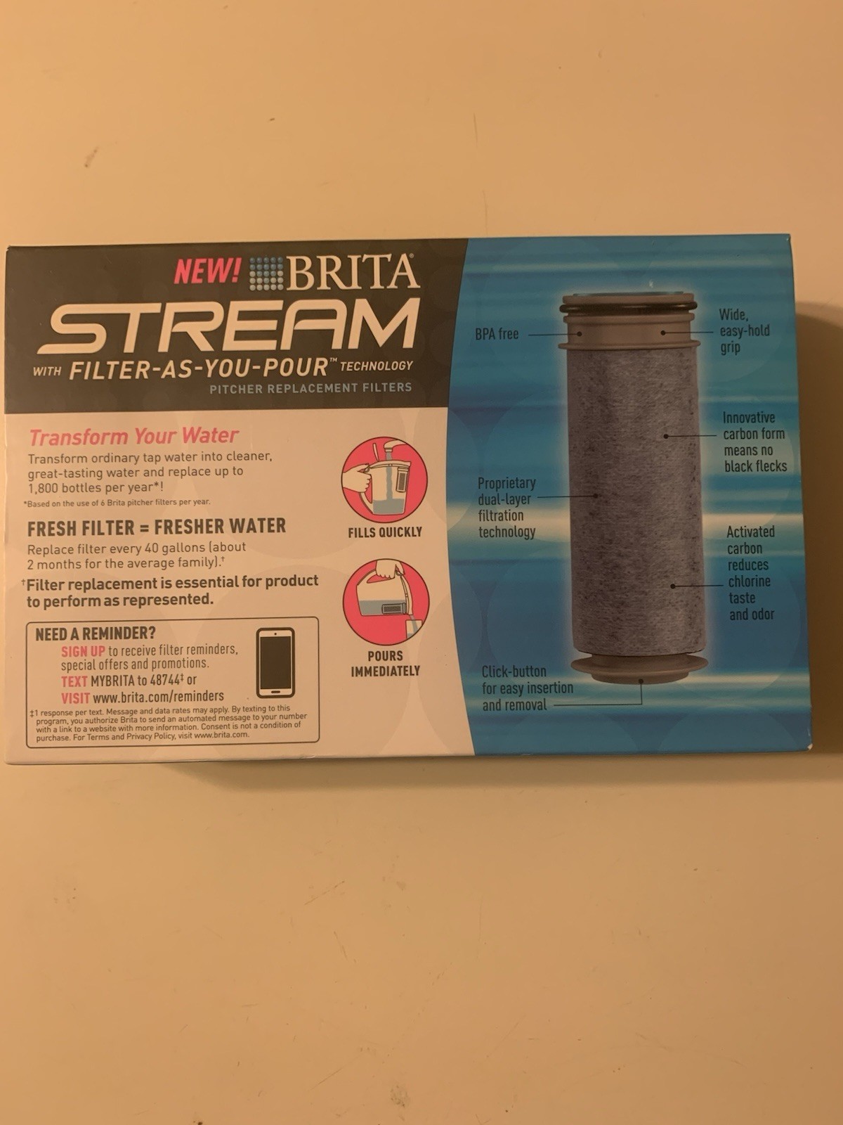 BRITA Stream Pitcher Replacement Water Filters - 3 Pack - New Factory Sealed gallery