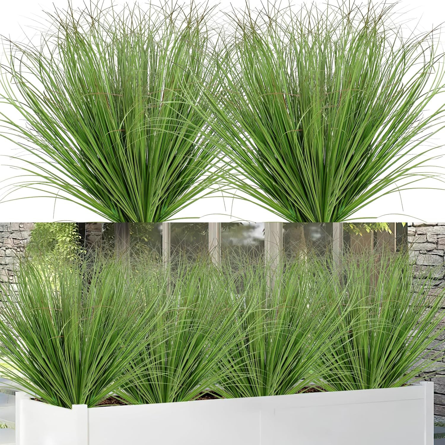 Plantas Artificiales Exterior 20pcs Hierba Falsa Resistente UV Decoracion Jardín gallery