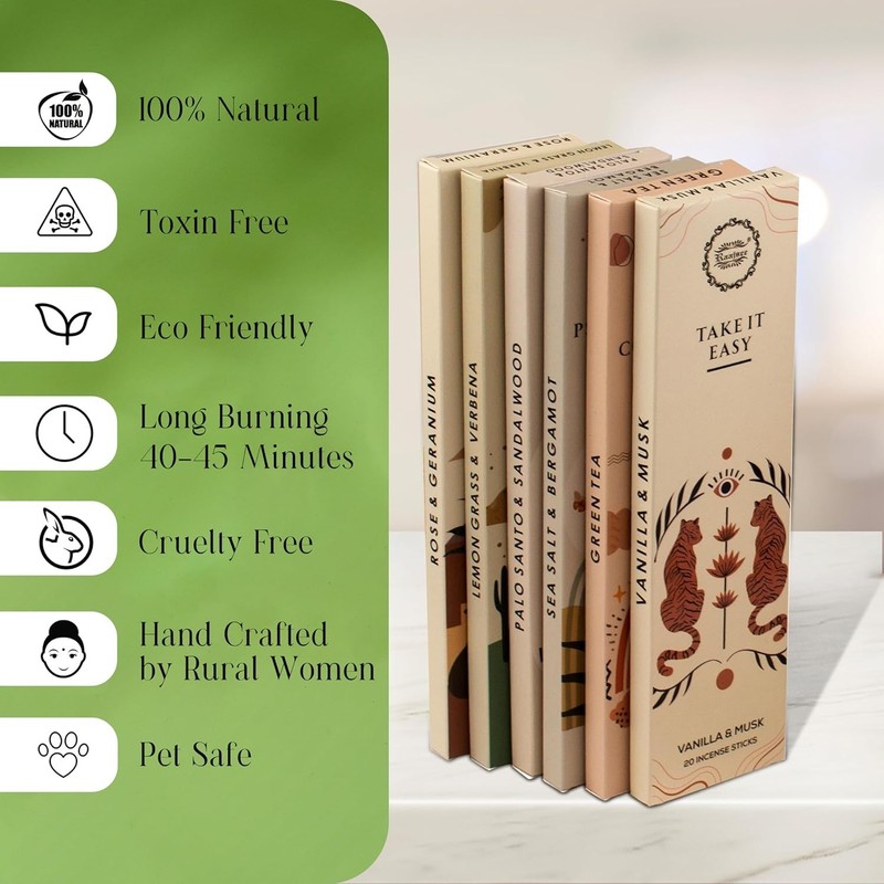 Luxury Aromatherapy Incense Stick Set - 120 Natural Sticks with Holder for Gifts gallery