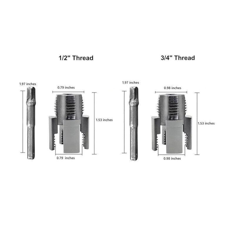 PVC Pipe Threading Tool 1/2" 3/4" Internal External Water Pipe Drill Attachment gallery