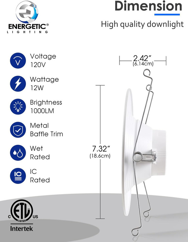 Energetic 12 Pack 5CCT Dimmable LED Recessed Lights, 1000LM, ETL & FCC Certified gallery