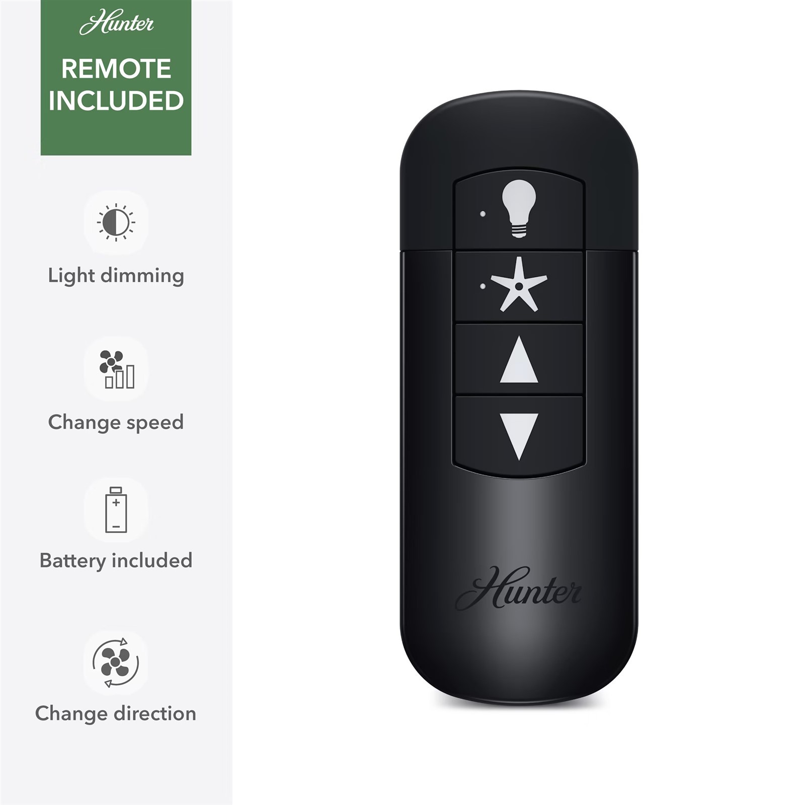 Hunter Fan 60 in Matte Black Indoor Ceiling Fan with Light and Remote Control gallery