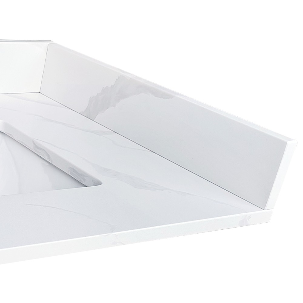 Calacatta White Quartz Side Splash for Bathroom Vanity, 22x4 Inch, Waterproof gallery