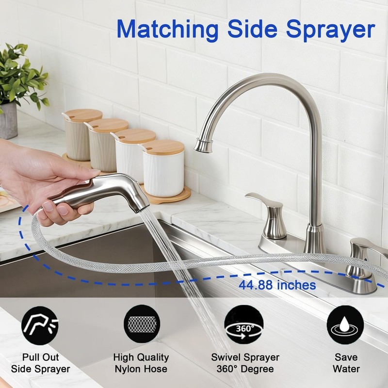 Versatile Modern Kitchen Faucet with Side Sprayer, Ideal for Heavy Cleaning gallery