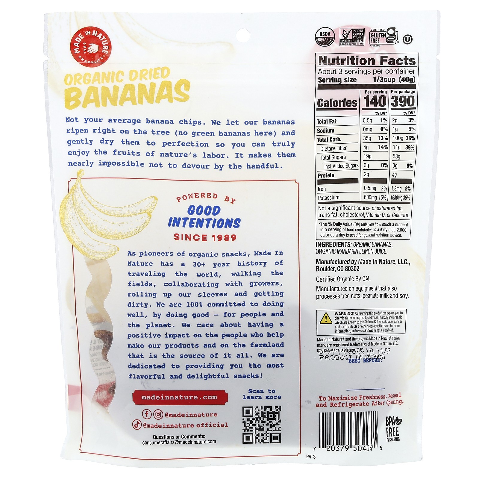 Organic Dried Banana, Tree-Ripened & Unsulfured, 4 oz (113 g) gallery