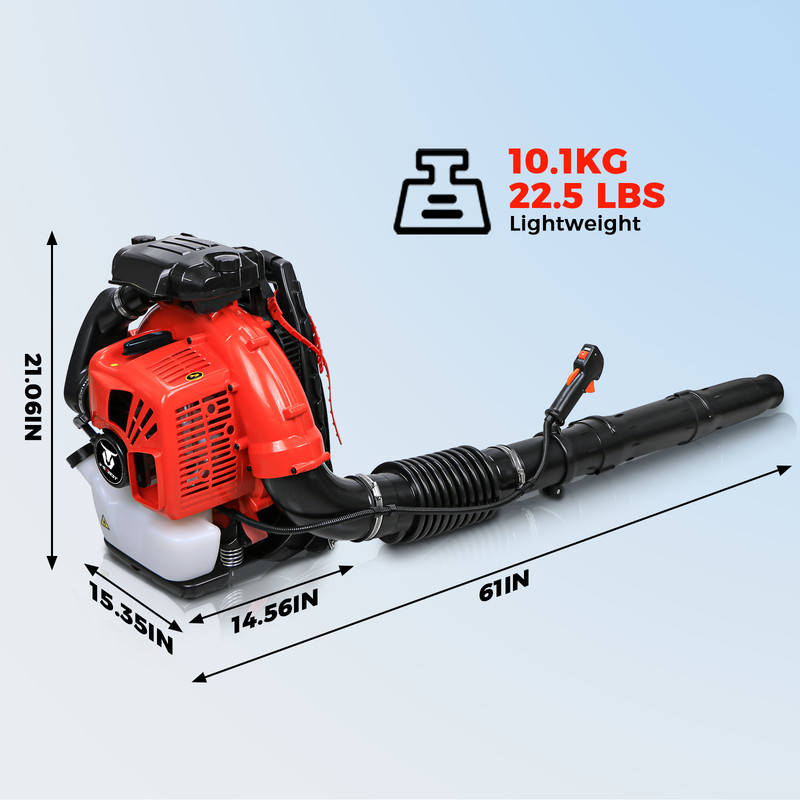 75.6CC/43CC Commercial Backpack Leaf Blower Gas Powered/2-Stroke 907CFM/550CFM gallery