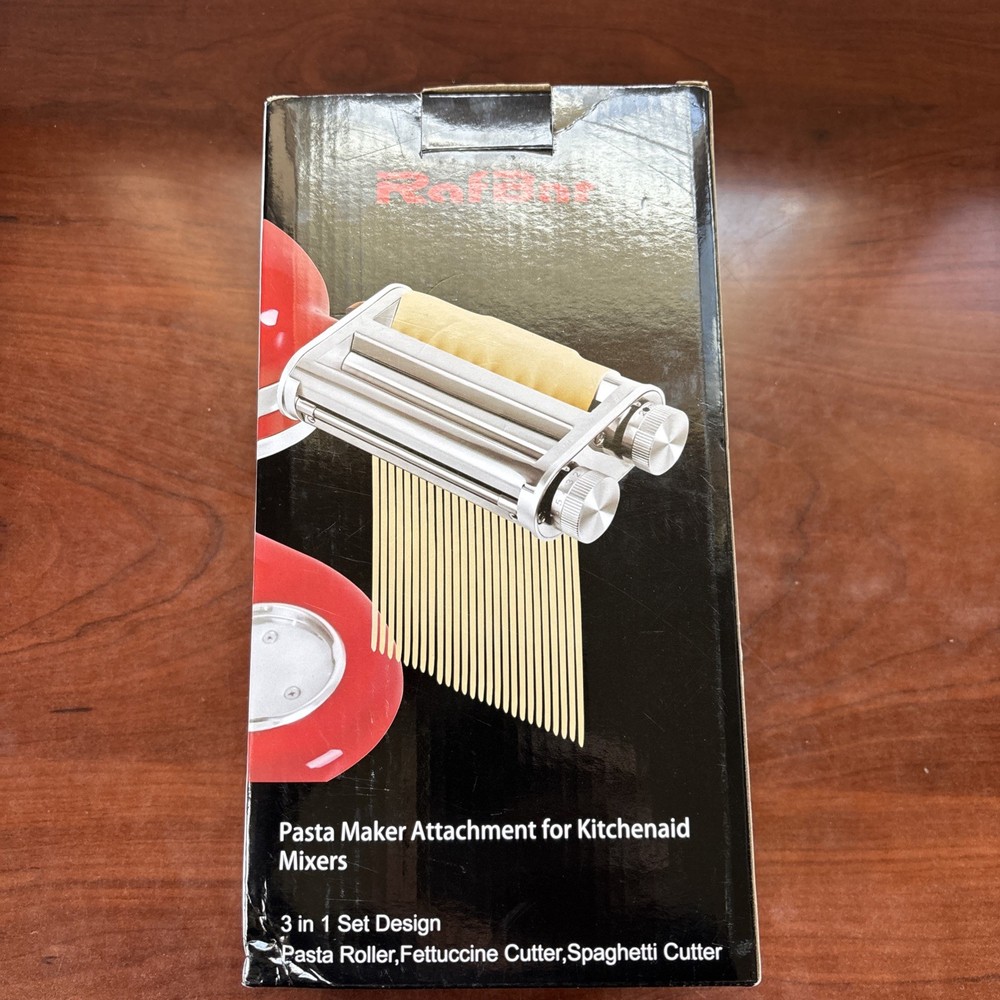 Rafbar Pasta Maker for Kitchenaid Attachments, 3 in 1 Stainless Steel MSRP $91