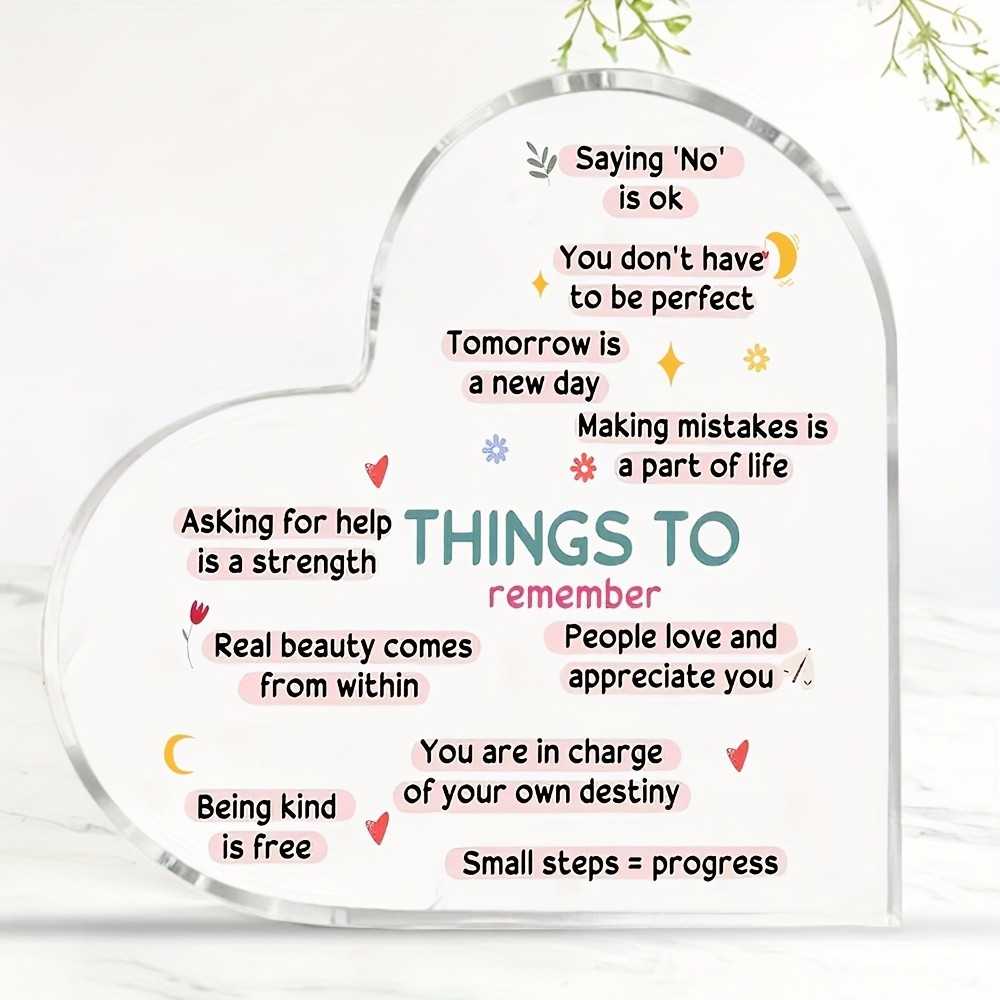 Positive Quote Mental Health Decoration Psychotherapy Heart Acrylic Plaque Sign gallery