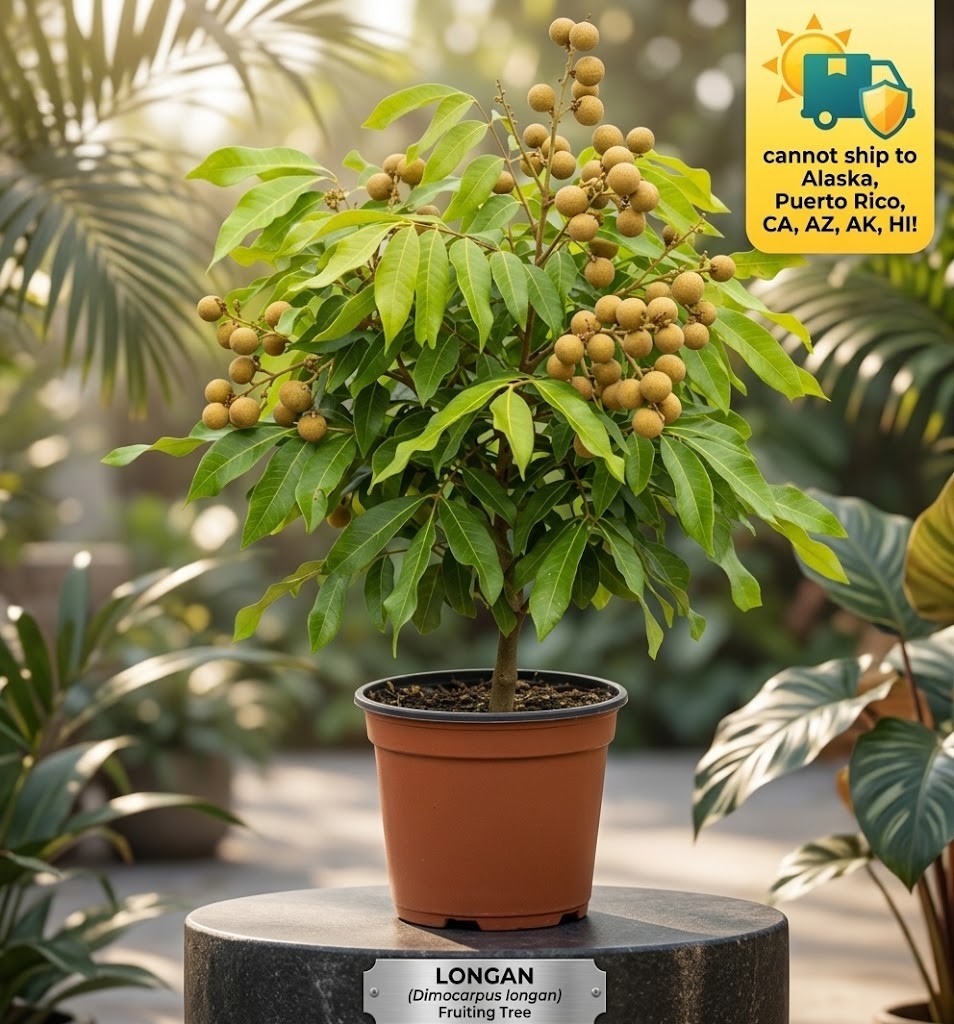 Longan Fruit Tree Dimocarpus Longan Live Plant 8" Pot Rare Tropical Sweet Fruit gallery