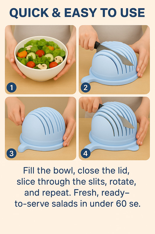 Quick Salad Maker Chopper Salad Cutter Bowl BPA-Free Healthy Meals and Salads gallery